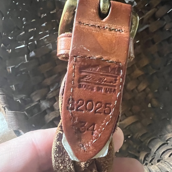 Men’s leather belt braided 34 Eddie Bauer - Picture 2 of 2